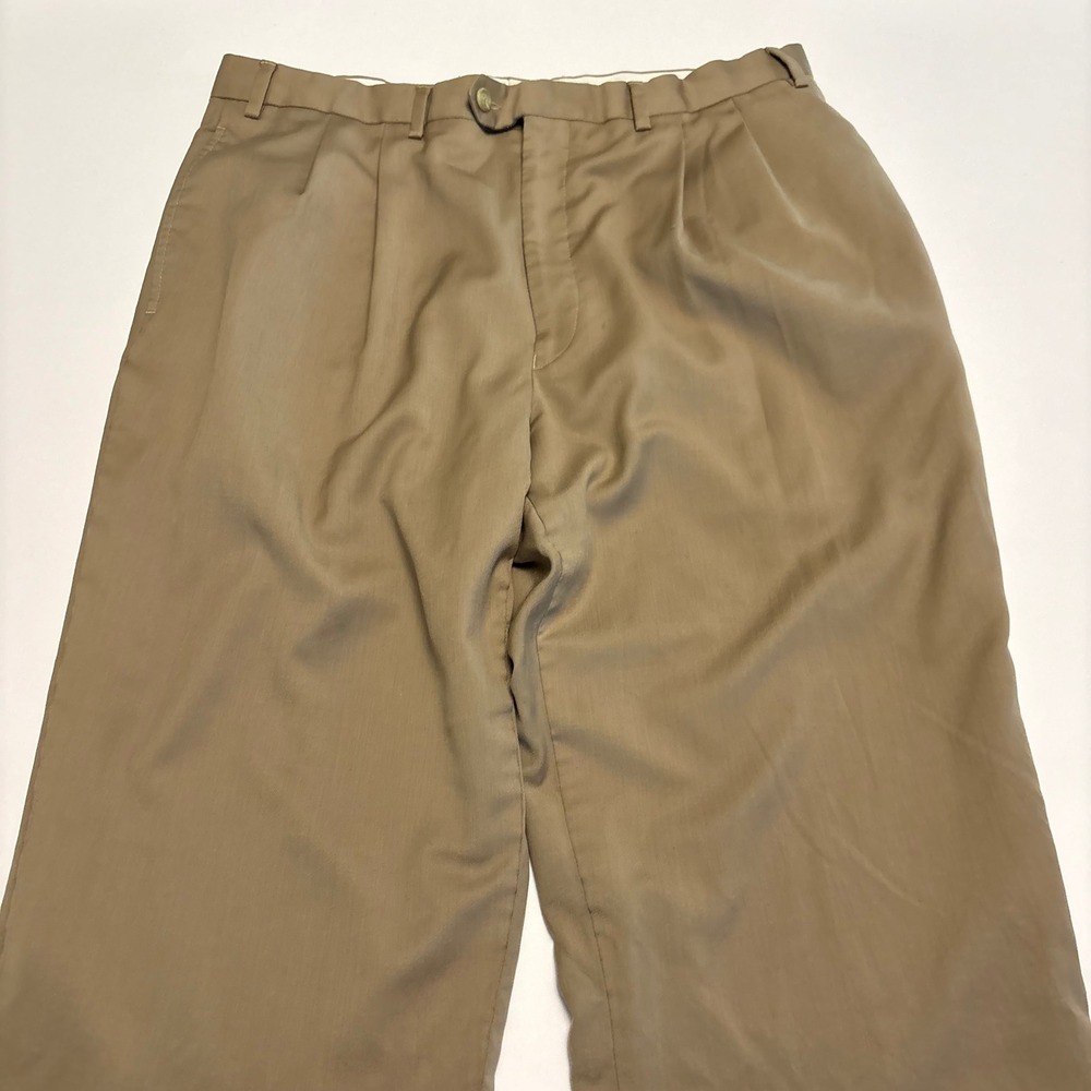 Lauren Ralph Lauren Dress Pants Mens 36x32 Tan Wool Cashmere Pleated Cuffed